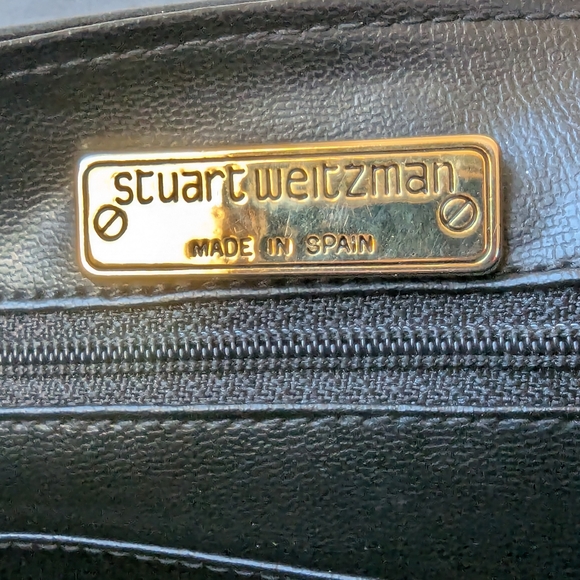 Stuart Weitzman Black Crossbody Bag with Gold Stitching - Picture 11 of 13